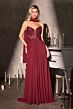 LaDivine CD673 Neck Scarf Beaded Bodice Dress