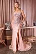 LaDivine CD677 Slit Skirt One Shoulder Dress