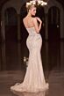 LaDivine CD681 Brush Train Spaghetti Strap Dress