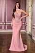 LaDivine CD683 Beaded Corset Bodice Lace-Up Dress