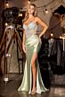 LaDivine CD686 High Slit Spaghetti Strap Dress