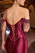 LaDivine CD688 Slit Skirt Beaded Off The Shoulder Dress