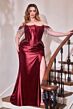 LaDivine CD688 Slit Skirt Beaded Off The Shoulder Dress