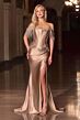 LaDivine CD688 Slit Skirt Beaded Off The Shoulder Dress