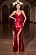 LaDivine CD690 Slit Skirt Halter Neckline Dress