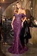 LaDivine CD693 Off The Shoulder Embellished Dress