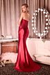 LaDivine CD714 High Slit Plunging Sweetheart Neckline Dress