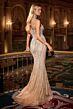LaDivine CD719 Embellished Plunging Neckline with Choker Dress