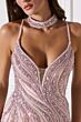 LaDivine CD719 Embellished Plunging Neckline with Choker Dress