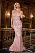 LaDivine CD719 Embellished Plunging Neckline with Choker Dress