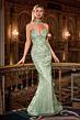 LaDivine CD719 Embellished Plunging Neckline with Choker Dress