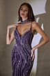 LaDivine CD719 Embellished Plunging Neckline with Choker Dress