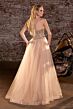 LaDivine CD721 Beaded Corset Bodice Strapless Lace Up Dress