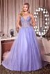 LaDivine CD721 Beaded Corset Bodice Strapless Lace Up Dress