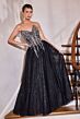 LaDivine CD721 Beaded Corset Bodice Strapless Lace Up Dress