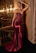 LaDivine CD725 Beaded Corset Bodice Scoop Neckline Strapless Dress