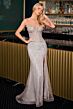 LaDivine CD727 High Slit Embellished Strapless Dress