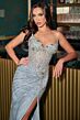 LaDivine CD727 High Slit Embellished Strapless Dress