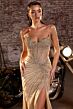 LaDivine CD727 High Slit Embellished Strapless Dress