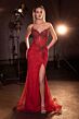 LaDivine CD727 High Slit Embellished Strapless Dress