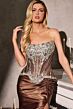 LaDivine CD733 High Slit Scoop Neckline Strapless Dress