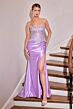 LaDivine CD733 High Slit Scoop Neckline Strapless Dress