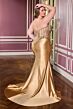 LaDivine CD736C High Slit Beaded Corset Bodice Strapless Dress