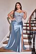 LaDivine CD736C High Slit Beaded Corset Bodice Strapless Dress