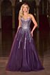 LaDivine CDS541 Basque Waist Embellished Strapless Dress
