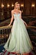 LaDivine CDS541 Basque Waist Embellished Strapless Dress