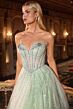 LaDivine CDS541 Basque Waist Embellished Strapless Dress