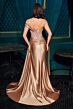 LaDivine CDS542 High Slit One Shoulder Side Tail Dress