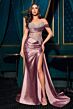 LaDivine CDS542 High Slit One Shoulder Side Tail Dress