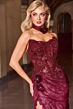 LaDivine CDS550 Slit Skirt with Choker Lace Dress