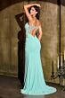 LaDivine CDS552 Slit Skirt Cutout Back Dress