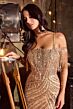 LaDivine CDS555 Cold-Shoulder Embellished Dress
