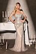 LaDivine CDS555 Cold-Shoulder Embellished Dress