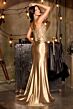 LaDivine CDS556 High Slit with Side Tail Dress