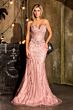 LaDivine CDS557 Basque Waist Embellished Dress