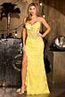 LaDivine CDS560 Scallop Slit Lace Dress
