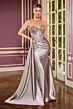 LaDivine CDS565 Side Tail Beaded Corset Bodice Dress