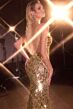 LaDivine CK2409 Mirror Beadwork Scoop Neckline Dress