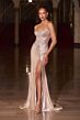 LaDivine CK918 Slit Skirt Sweetheart Neckline Dress