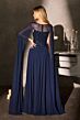 LaDivine CL08 Bateau Neckline Cape Sleeve Dress