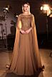 LaDivine CL08 Bateau Neckline Cape Sleeve Dress