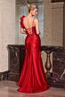 LaDivine CM386 High Slit Sweetheart Neckline Lace Up Dress