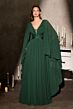 LaDivine CM8244 V-Neckline Cape Sleeve Dress