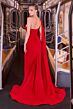 LaDivine CM8428 High Slit One Shoulder Cape Dress