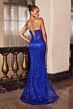 LaDivine J888 Lace Up Strapless Embellished Dress