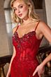LaDivine J889 Spaghetti Strap Embellished Dress